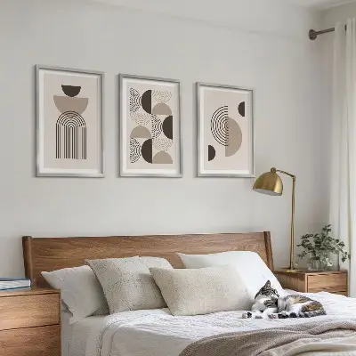 Apstraktni minimalistički uzorci triptih u okviru