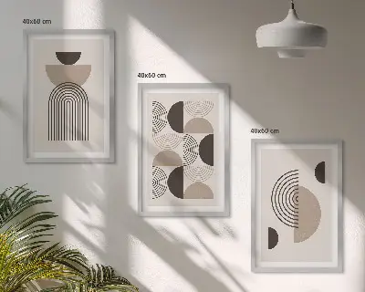 Apstraktni minimalistički uzorci triptih u okviru