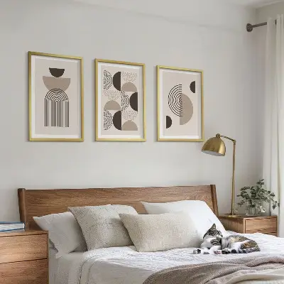 Apstraktni minimalistički uzorci triptih u okviru