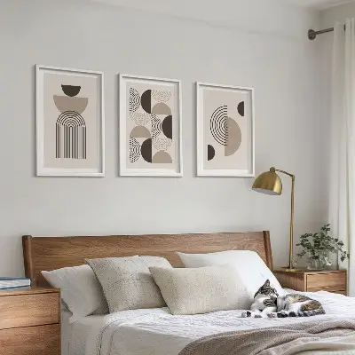 Apstraktni minimalistički uzorci triptih u okviru