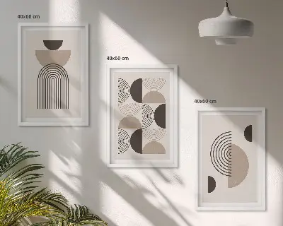 Apstraktni minimalistički uzorci triptih u okviru