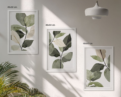 Zidna galerija Oslikani listovi biljke u boho stilu