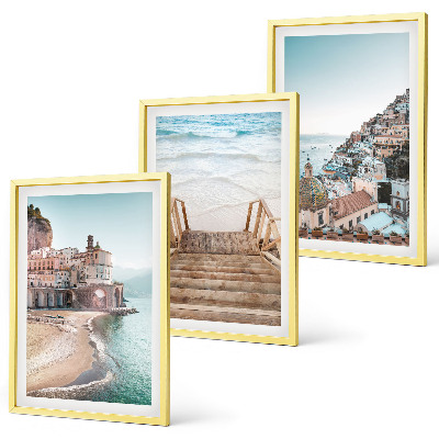 Set 3 slike u okviru Ljetni pastelni pogledi na plažu