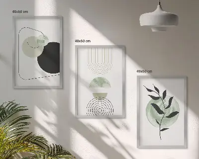 Apstraktni oblici biljaka triptih u okviru