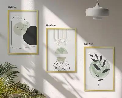 Apstraktni oblici biljaka triptih u okviru