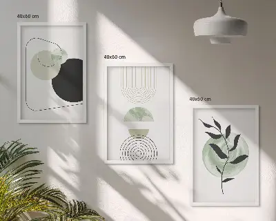 Apstraktni oblici biljaka triptih u okviru