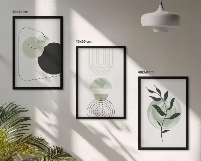 Apstraktni oblici biljaka triptih u okviru
