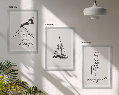Zidna galerija Linija crteža s vinskom jedrilicom