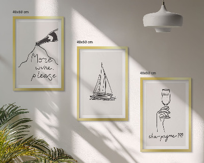 Zidna galerija Linija crteža s vinskom jedrilicom