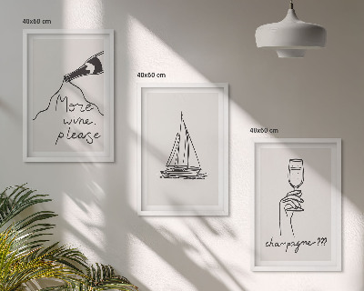 Zidna galerija Linija crteža s vinskom jedrilicom