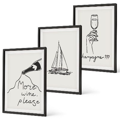 Zidna galerija Linija crteža s vinskom jedrilicom