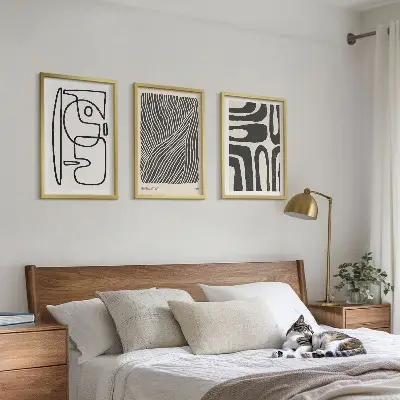 Zidna galerija apstraktni uzorci s linijama i teksturama