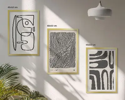 Zidna galerija apstraktni uzorci s linijama i teksturama