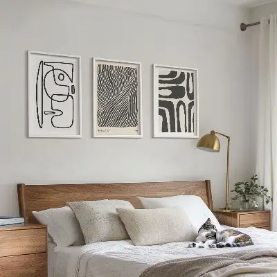 Zidna galerija apstraktni uzorci s linijama i teksturama