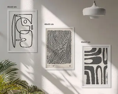 Zidna galerija apstraktni uzorci s linijama i teksturama