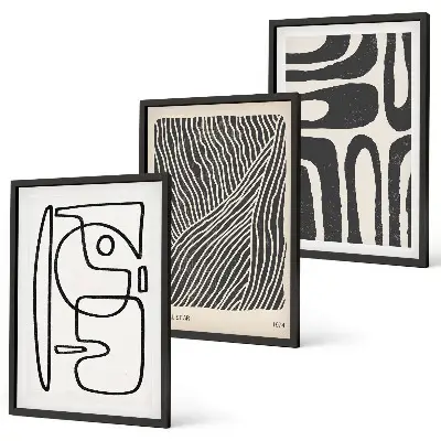 Zidna galerija apstraktni uzorci s linijama i teksturama