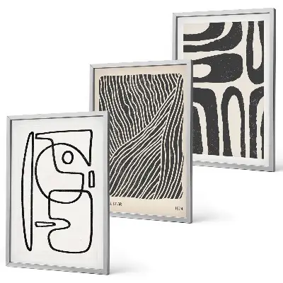 Zidna galerija apstraktni uzorci s linijama i teksturama
