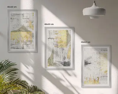 Apstraktni moderni uzorci slikanja triptih u okviru