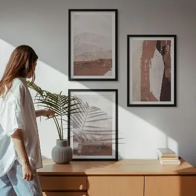 Zidna galerija smeđi i bež apstraktni uzorci
