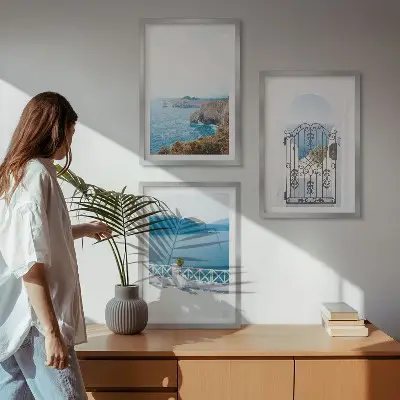Morska arhitektura Grčke triptih u okviru