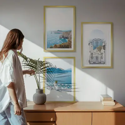 Morska arhitektura Grčke triptih u okviru