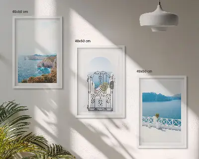 Morska arhitektura Grčke triptih u okviru