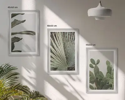 Zidna galerija pastelno lišće tropskih biljaka