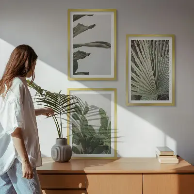 Zidna galerija pastelno lišće tropskih biljaka