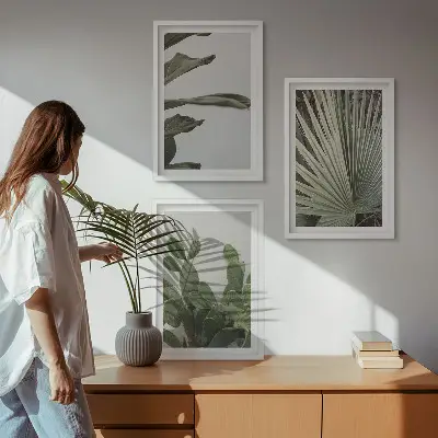Zidna galerija pastelno lišće tropskih biljaka