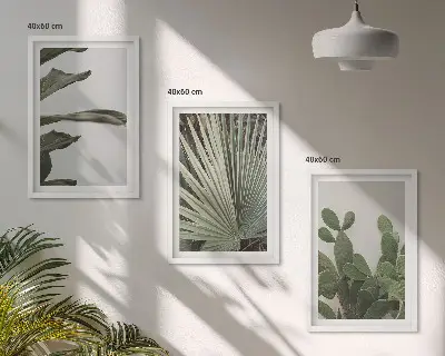 Zidna galerija pastelno lišće tropskih biljaka
