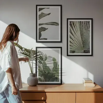 Zidna galerija pastelno lišće tropskih biljaka