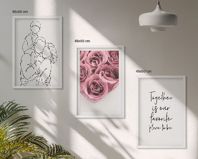 Zidna galerija Obiteljski buketi ruža s linijskom umjetnošću