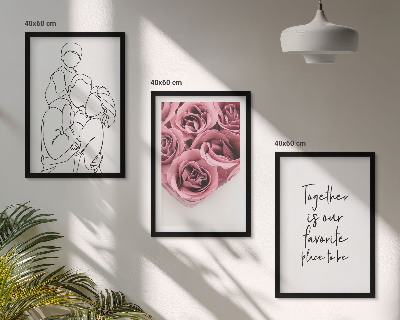 Zidna galerija Obiteljski buketi ruža s linijskom umjetnošću