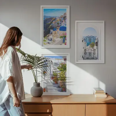 Arhitektura Santorinija u Oiji triptih u okviru