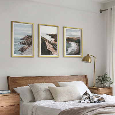 Set 3 slike u okviru Pogledi na litice, krajolici plaže