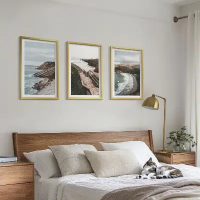 Pogledi na litice i krajolici plaže set od 3 slike u okviru