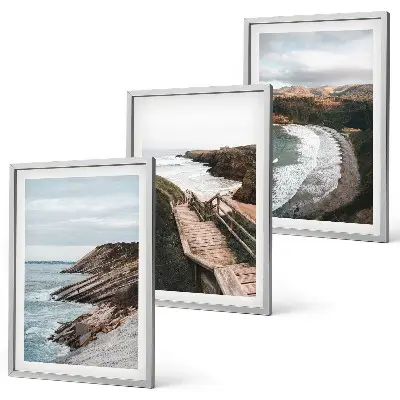 Pogledi na litice i krajolici plaže set od 3 slike u okviru