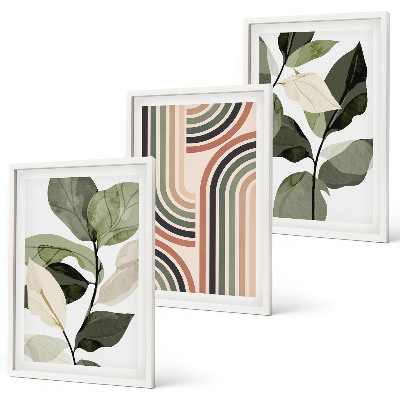 Set 3 slike u okviru Geometrijski biljni motivi