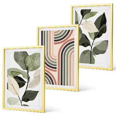 Set 3 slike u okviru Geometrijski biljni motivi