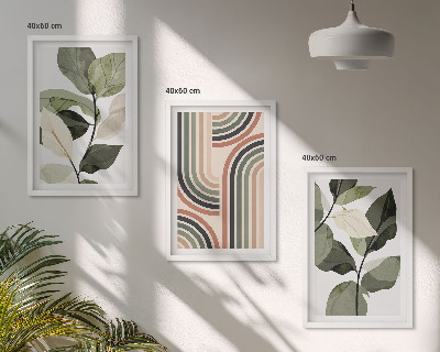 Set 3 slike u okviru Geometrijski biljni motivi