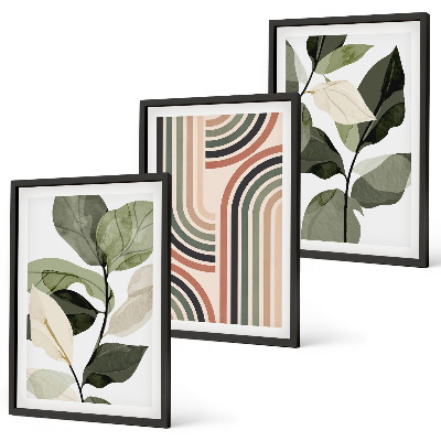 Set 3 slike u okviru Geometrijski biljni motivi