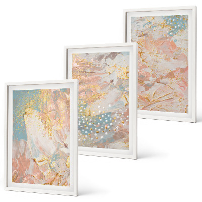 Set 3 slike u okviru Apstraktni pastelni uzorci