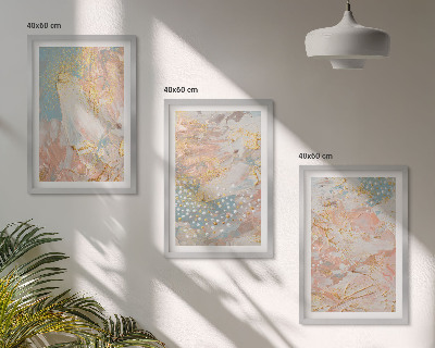 Set 3 slike u okviru Apstraktni pastelni uzorci