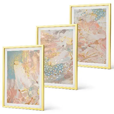 Apstraktni pastelni uzorci set od 3 slike u okviru
