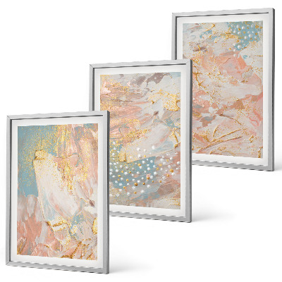 Set 3 slike u okviru Apstraktni pastelni uzorci