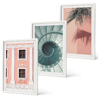 Set 3 slike u okviru Pastelna spiralna arhitektura