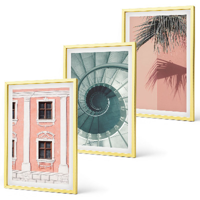 Set 3 slike u okviru Pastelna spiralna arhitektura