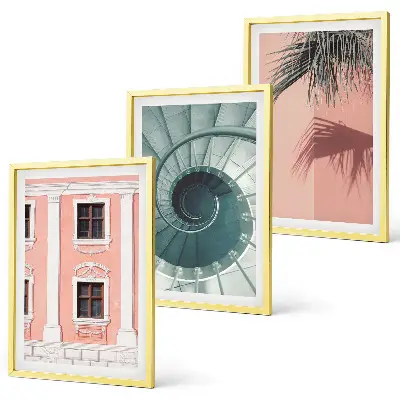 Pastelna spiralna arhitektura set od 3 slike u okviru