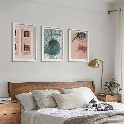 Pastelna spiralna arhitektura set od 3 slike u okviru