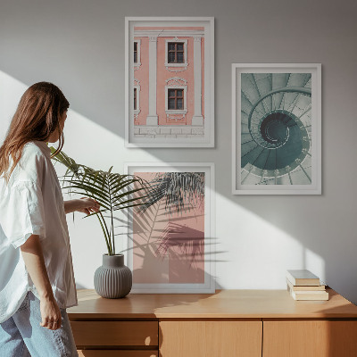 Set 3 slike u okviru Pastelna spiralna arhitektura